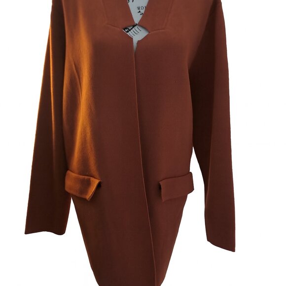 NWT  ZARA KNIT  L PTP 27in OPEN CARDI w HOOD - Picture 3 of 3